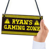 Gaming Zone Shabby Chic Sign Gamer Gift For Men Boys Bedroom