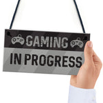 Novelty Gaming In Progress Sign For Boys Bedroom Man Cave