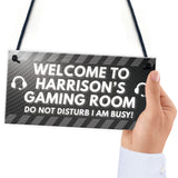 PERSONALISED Grey Gaming Gamer Sign ANY NAME Christmas