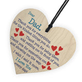 Dad I Love You Everyday Father's Day Gift Wooden Hanging Heart