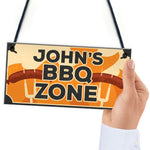 Novelty BBQ Zone Sign PERSONALISED BBQ Sign For Garden Shed