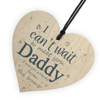 Daddy To Be Can't Wait Wooden Heart Dad Father Funny Card Love