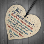 Brother Gift From Sister Handmade Wood Heart Birthday Thank You