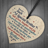 Brother Gift From Sister Handmade Wood Heart Birthday Thank You
