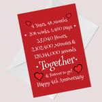 Funny 4th Anniversary Card Husband Wife Boyfriend Girlfriend