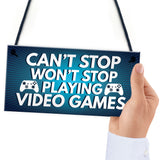 Gaming Sign Retro Hanging Plaque For Boys Bedroom Man Cave Sign