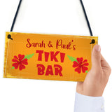Novelty Tiki Bar Personalised Hanging Plaque Tropical Decor Gift
