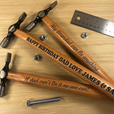 Engraved Personalised Hammer Birthday Gift For Dad Novelty Gifts