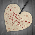 PERSONALISED Gift For Auntie Birthday Christmas Wood Heart