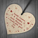 PERSONALISED Gift For Auntie Birthday Christmas Wood Heart