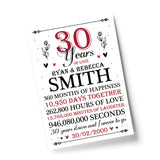 30th Wedding Anniversary Gift Personalised Special Gift