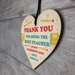 BEST TEACHER Gift Wooden Heart Lockdown Thank You Gift