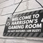 PERSONALISED Grey Gaming Gamer Sign ANY NAME Christmas