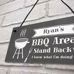 Personalised BBQ Area Sign Novelty Garden Decor Signs Barbecue