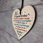 Brother Gift From Sister Handmade Wood Heart Birthday Thank You