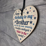 Funny Brother Birthday Gifts Brother Birthday Card Wooden Heart