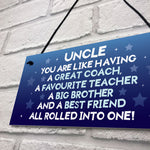 Novelty UNCLE Gift Christmas Present Idea For Uncle Hanging Sign