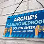 DO NOT ENTER Gaming Bedroom Funny Gamer Gift Personalised