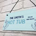 PERSONALISED Nautical Theme Hot Tub Sign For Garden Shed