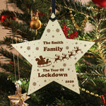 Personalised Family Christmas Bauble Lockdown Memory Tree Decor