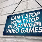 Gaming Sign Retro Hanging Plaque For Boys Bedroom Man Cave Sign
