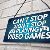 Gaming Sign Retro Hanging Plaque For Boys Bedroom Man Cave Sign