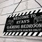 Funny Gaming Sign For Boys Bedroom Man Cave PERSONALISED