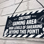 Funny Rude Gaming Sign Gamer Gift For Son Brother Xmas Birthday