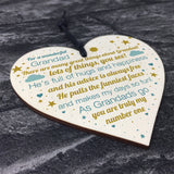 Number 1 Grandad Poem Wood Heart Grandad Gift For Grandchildren