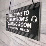 PERSONALISED Grey Gaming Gamer Sign ANY NAME Christmas