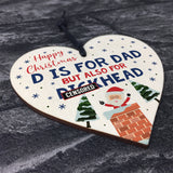 Rude Christmas Gift For Dad Funny Wooden Heart Gift For Him