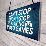 Gaming Sign Retro Hanging Plaque For Boys Bedroom Man Cave Sign
