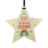 2020 Lockdown Wooden Christmas Bauble Decoration Family Xmas