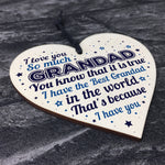 Birthday Christmas Gift For Grandad Handmade Wooden Heart Sign