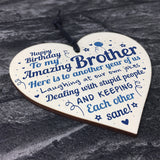 Birthday Gifts For Brother Wood Heart Gift From Sister Family