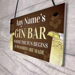 Funny Best Friend Gift Personalised Gin Sign For Bar Kitchen