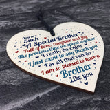 Brother Gift From Sister Handmade Wood Heart Birthday Thank You