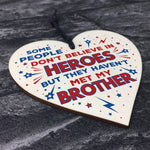 HERO BROTHER Gift For Birthday Christmas Wooden Heart Plaque